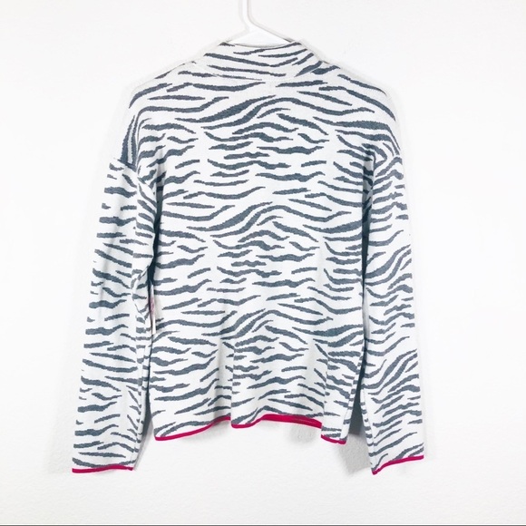 Anthro 🔥SALE🔥 Anthropologie Lizzie gray and white zebra mock turtleneck sweater - Picture 4 of 11